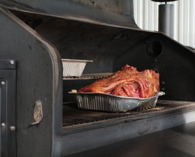 smoked ham on a pellet grill