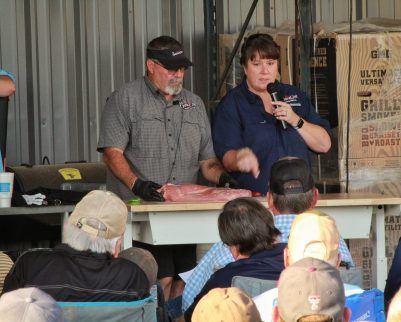 tony and sheryl valentine presenting at their cooking class